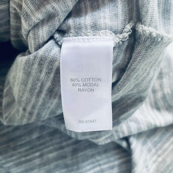 J. Jill Pure Jill Top Size Medium Gray Striped T Shirt 3/4 Sleeves Capsule - Picture 6 of 7